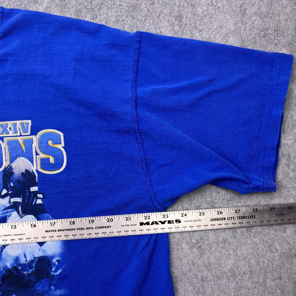 vtg pro player super bowl xxxiv champions st louis rams t-shirt blue xl - Picture 4 of 7